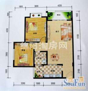 华兴名城 A1 2室2厅1卫1厨88.95㎡