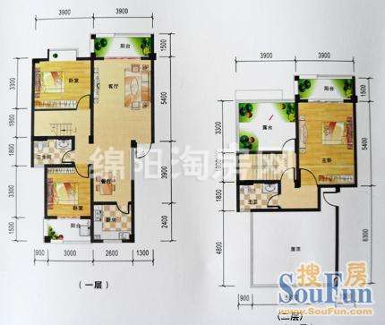 华兴名城 E 3室2厅2卫1厨139.34㎡户型图