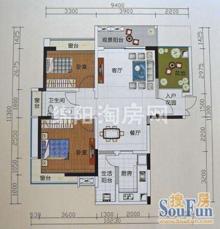 堂宏国际商业中心 A1 2室2厅1卫81.26㎡.jpg户型图