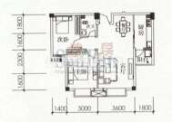 东晖御庭苑 3#B户型 2室2厅2卫1厨69.77㎡