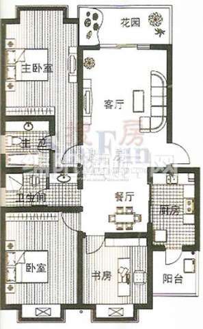 凱瑞雅居 戶型圖 3室2廳2衛(wèi)1廚119.05㎡戶型圖