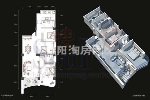 3室2厅2卫    152㎡户型图