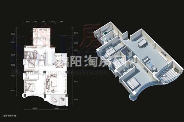 3室2厅2卫    169㎡户型图