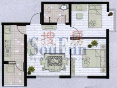 金桥银座 G户型 2室2厅1卫1厨66.86㎡.jpg