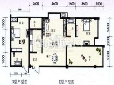 福星都市时尚 D+E型户型 2室2厅2卫1厨112㎡.jpg