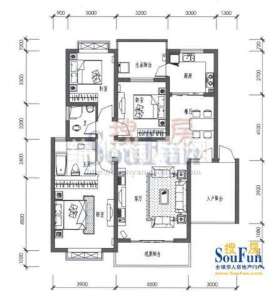 布鲁斯国际新城 B’1-2户型 3室2厅2卫1厨114.90㎡.jpg