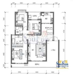 布鲁斯国际新城 B’1-3户型 3室2厅2卫1厨119.52㎡.jpg