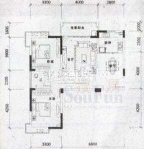 布鲁斯国际新城 户型图 2室2厅1卫1厨90.94㎡.jpg
