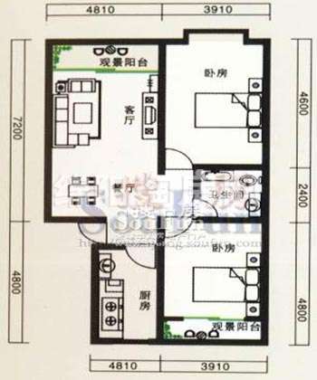 凝祥晓月 3B2户型 2室2厅1卫1厨102.08㎡.jpg户型图