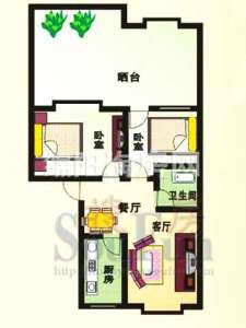 万向都市部落 户型图 2室2厅1卫1厨71.75㎡.jpg