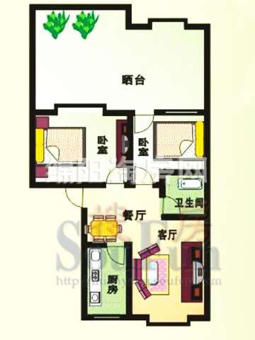 万向都市部落 户型图 2室2厅1卫1厨71.75㎡.jpg户型图