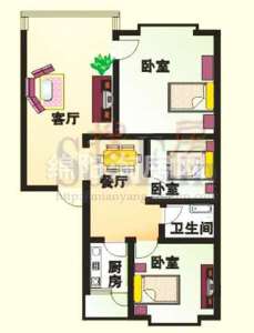 万向都市部落 户型图 3室2厅1卫1厨95.86㎡.jpg