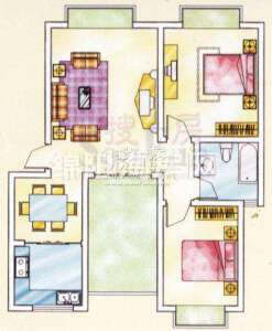 鼎盛花园 D户型 2室2厅1卫1厨90.92㎡.jpg