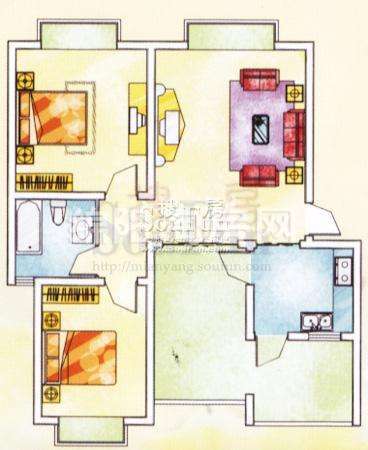 鼎盛花园 E户型 2室1厅1卫1厨92.79㎡.jpg户型图