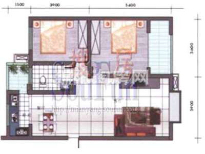 芙蓉盛錦 戶型圖 2室2廳1衛(wèi)1廚81.23㎡.jpg