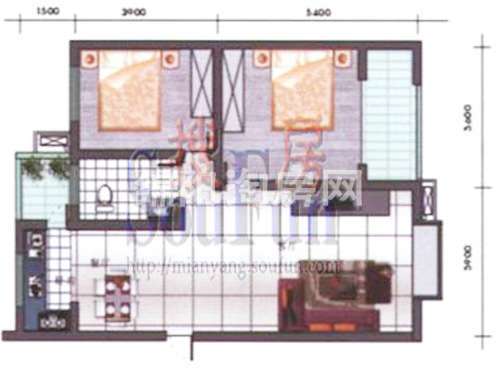 芙蓉盛錦 戶型圖 2室2廳1衛(wèi)1廚81.23㎡.jpg戶型圖