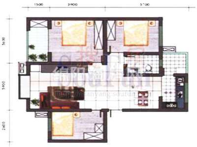 芙蓉盛錦 戶型圖 3室2廳2衛(wèi)1廚92.71㎡.jpg