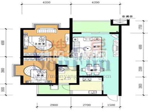 红格涪岸 1-D户型图 2室2厅1卫1厨86.10㎡.jpg户型图