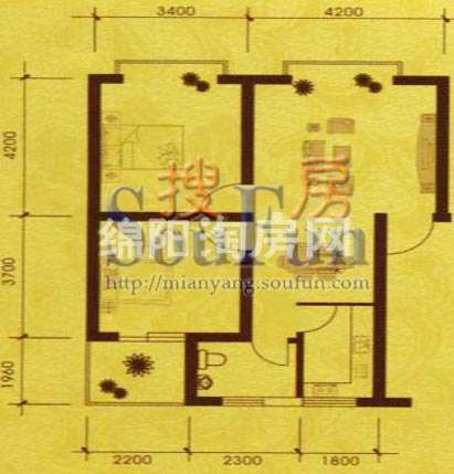 汇川汉城 户型图 2室2厅1卫1厨79.73㎡.jpg户型图