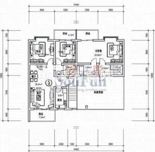 芙蓉依山居 户型图 4室2厅3卫123.08㎡.jpg