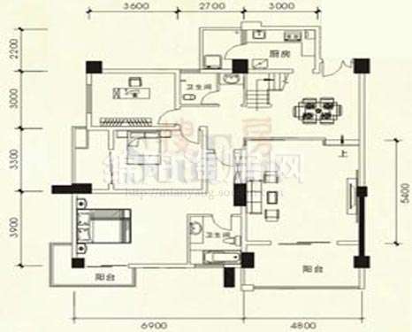 亚川桂园逸景户型图A 3室2厅2卫1厨149.98㎡.jpg户型图