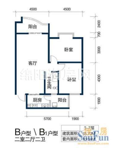 天浩富乐银座 B 2室2厅2卫95.73㎡.jpg户型图