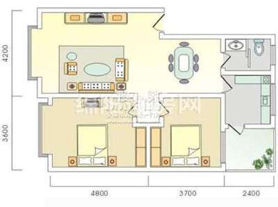 江畔首府 E户型2-2-1.87 2室2厅1卫1厨87㎡.jpg