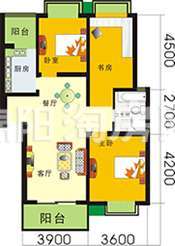 B戶型三室二廳一衛(wèi)102.5平米戶型圖