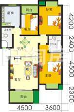 C户型三室二厅二卫115.5