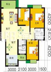 恒馨苑E戶型三室三廳二衛(wèi)127.1平米戶型圖