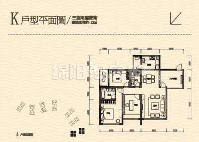 K 3室2厅2卫132.00㎡