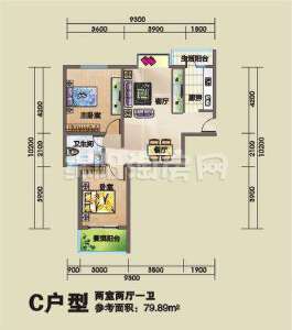 南城新界c 2室2厅1卫79.89㎡
