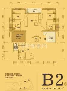 B2 两室两厅双卫 112.28平米
