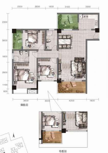 C4  116.76平米户型图