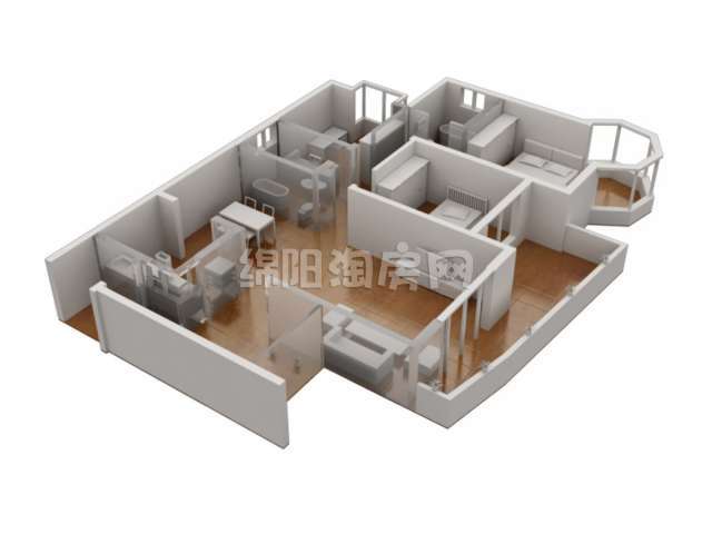 P 3室2厅2卫139.00㎡户型图