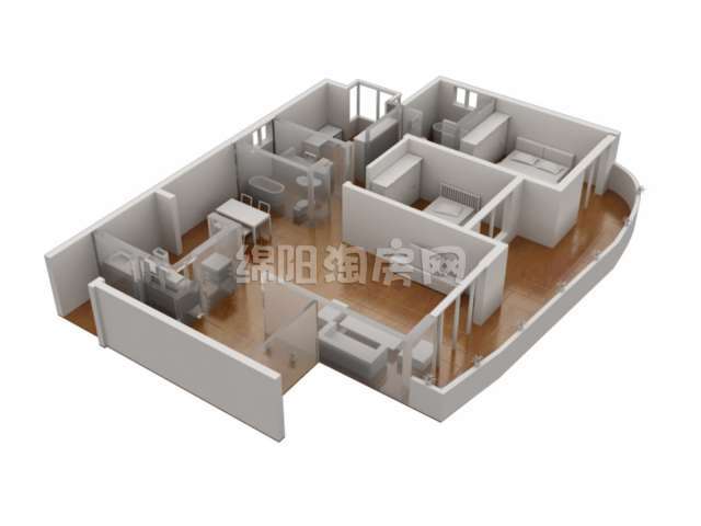 P-变 3室2厅2卫137.00㎡户型图