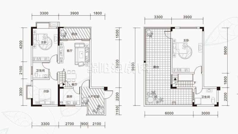 A跃 3室2厅2卫 122㎡户型图