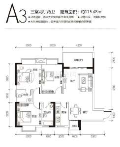 A3 115.48㎡ 3室2厅1卫