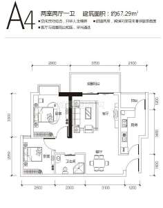 A4 67.29㎡ 2室2厅1卫