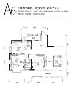 A6 117.53㎡ 3室2厅2卫