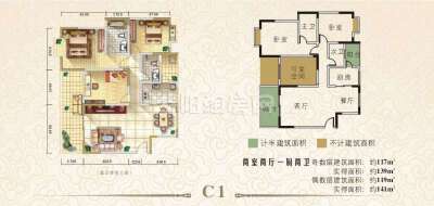 C1-2室2厅2卫-117-119平米