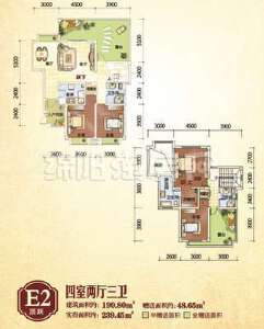 倍特2期E2顶跃 四室两厅三卫