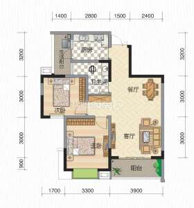 D2 2室2厅1卫 83.90㎡
