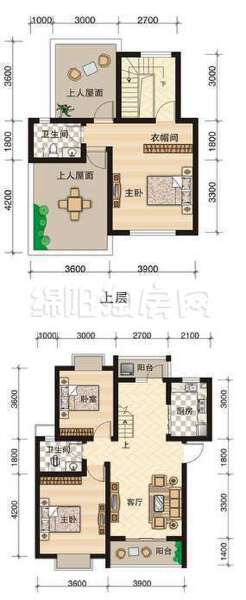 西科苑A2型 3室2厅2卫 120.27平米户型图