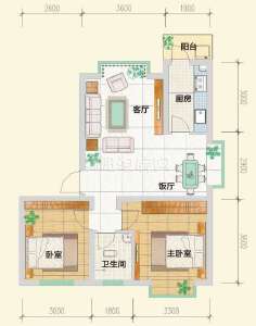 d 2室2厅1卫  73.50㎡