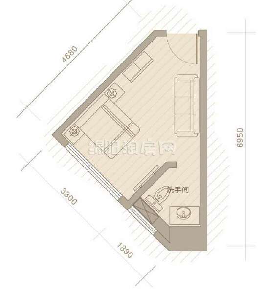 A2 1室1厅1卫 26.64和28.69㎡户型图