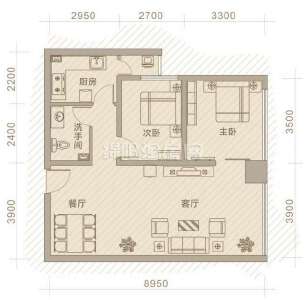 A3 2室2厅1卫 95.45㎡