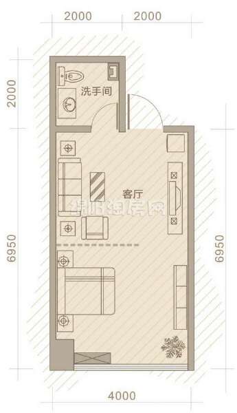 A4 1室1厅1卫 41.79㎡户型图