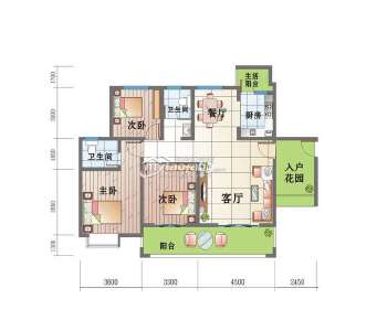 K3 两室两厅两卫 120.32㎡