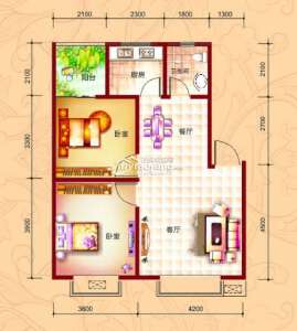 E 两室两厅一卫 70.83㎡